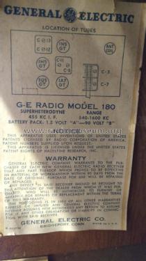 180 ; General Electric Co. (ID = 2226782) Radio