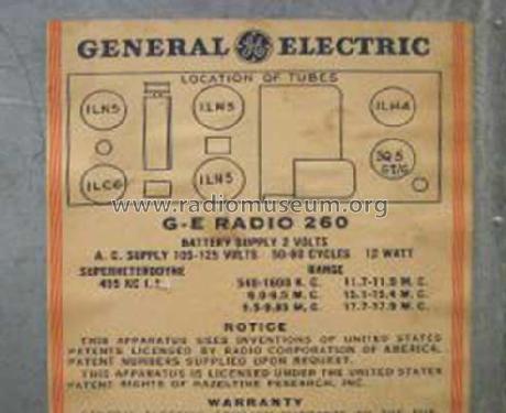 260 ; General Electric Co. (ID = 385273) Radio