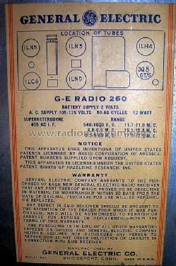 260 ; General Electric Co. (ID = 570408) Radio