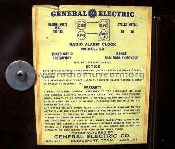 50 ; General Electric Co. (ID = 127034) Radio