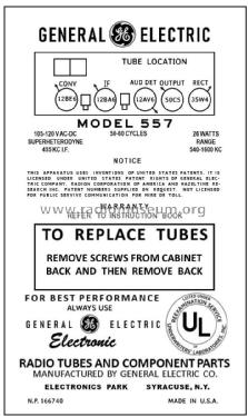 557 ; General Electric Co. (ID = 2785902) Radio