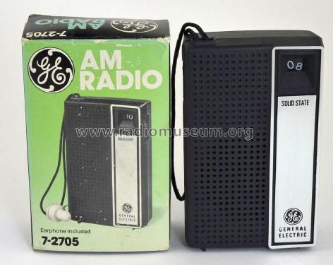 Vintage 1970s GENERAL ELECTRIC Model 7-2705A Black AM Transistor Radio -  Works