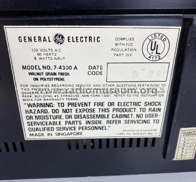 7-4300A; General Electric Co. (ID = 2858487) Radio