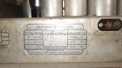 A-70 ; General Electric Co. (ID = 2516893) Radio
