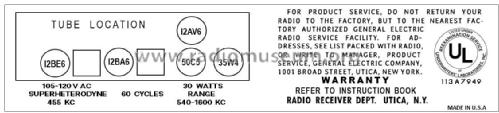 C416 ; General Electric Co. (ID = 2787331) Radio
