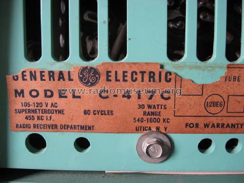C417C ; General Electric Co. (ID = 1314804) Radio