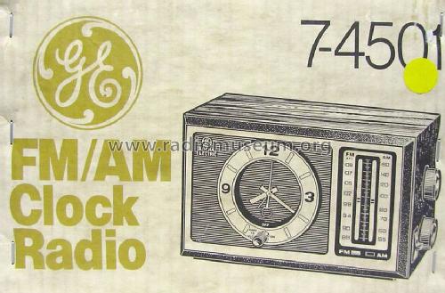 FM/AM Clock Radio 7-4501; General Electric Co. (ID = 1209605) Radio