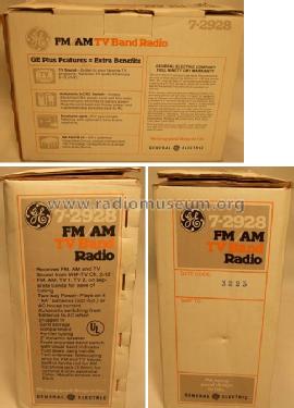 FM/AM TV-Band Portable Radio 7-2928; General Electric Co. (ID = 991685) Radio