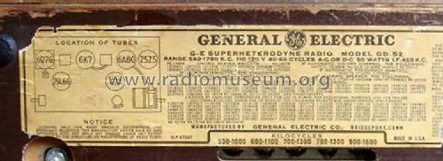 GD52 ; General Electric Co. (ID = 394681) Radio