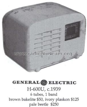 H-600U ; General Electric Co. (ID = 1415128) Radio