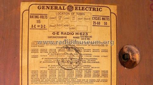H-623 ; General Electric Co. (ID = 1266539) Radio