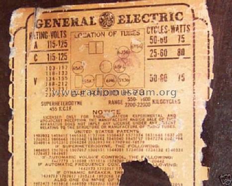H-73 ; General Electric Co. (ID = 359429) Radio
