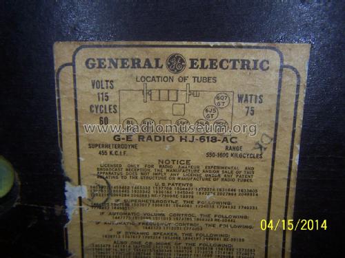 HJ-618 AC ; General Electric Co. (ID = 1820439) Radio