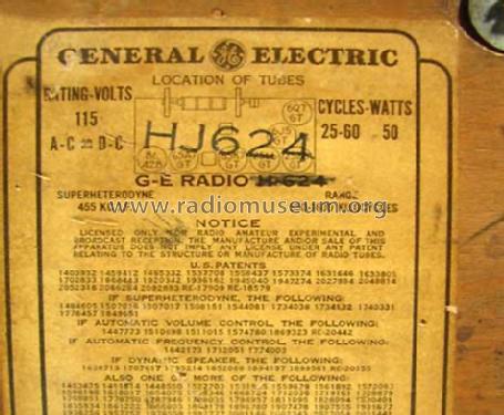 HJ-624 ; General Electric Co. (ID = 362599) Radio