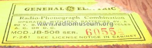 JB-508 or JB-509 ; General Electric Co. (ID = 1830433) Radio