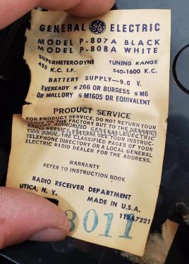 P807A ; General Electric Co. (ID = 2849945) Radio