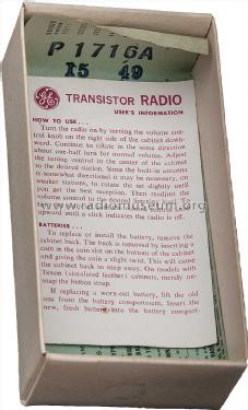 Eight Transistor Accent Line P-1716A; General Electric Co. (ID = 1898282) Radio