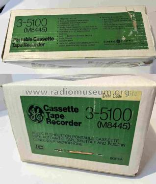 Portable Cassette Tape Recorder 3-5100A/B ; General Electric Co. (ID = 2994559) R-Player