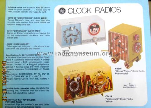 Youth Electronics 'Mickey Mouse' C2418A; General Electric Co. (ID = 2659087) Radio