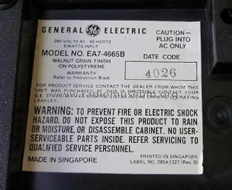 EA 7-4665B; General Electric- (ID = 761462) Radio