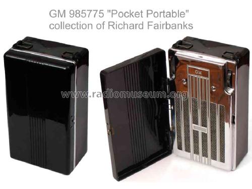 Pocket Portable 985775; General Motors Radio (ID = 392426) Radio