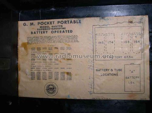 Pocket Portable 985775; General Motors Radio (ID = 392427) Radio