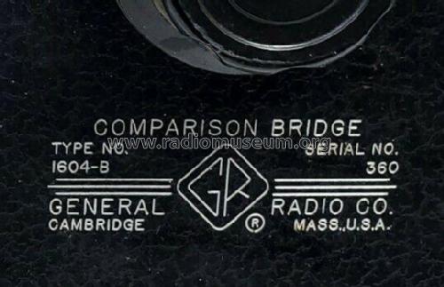 Comparison Bridge 1604-B; General Radio (ID = 2726886) Equipment