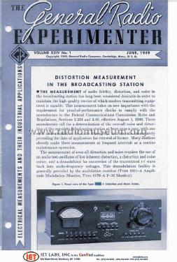 Distortion and Noise Meter 1932-A; General Radio (ID = 1245498) Equipment