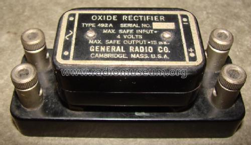 Oxide Rectifier 492A; General Radio (ID = 1360425) Aliment.