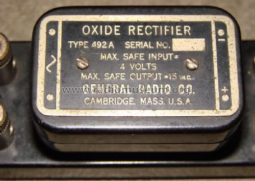 Oxide Rectifier 492A; General Radio (ID = 1360427) Aliment.