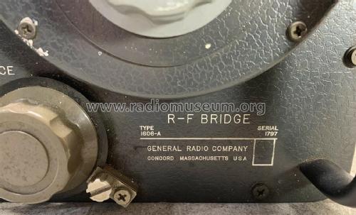 R-F Bridge 1606-A; General Radio (ID = 2571885) Equipment