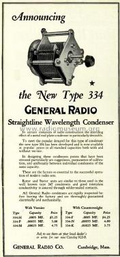 Straightline Wavelength Condenser 334; General Radio (ID = 1232088) Radio part