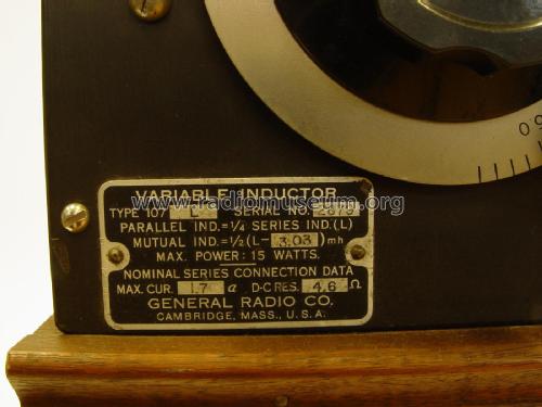 Variable Inductor 107L; General Radio (ID = 2267163) Equipment