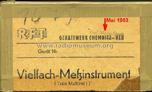 Vielfachmesser I Multizet 1; Gerätewerk Karl-Marx (ID = 880855) Ausrüstung