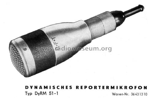 Reportermikrofon DyRM51-1; Gerätewerk Leipzig, (ID = 342009) Micrófono/PU