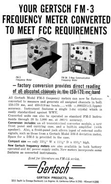 VHF Frequency Meter FM-3; Gertsch Products Inc (ID = 2082555) Equipment