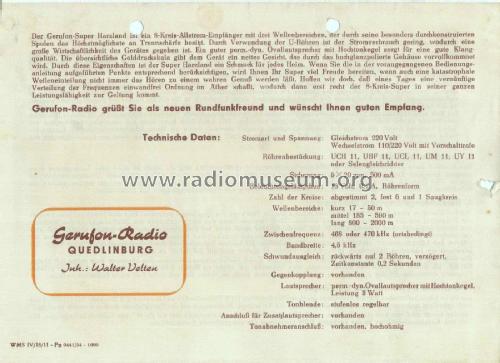 Harzland 54GW; Gerufon-Radio Walter (ID = 2661891) Radio