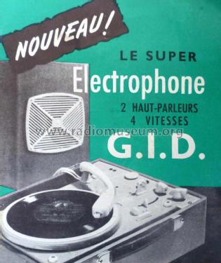 Super Électrophone 2 HP 4 vitesses; GID G.I.D., Guilde (ID = 1955021) R-Player