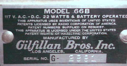 66B ; Gilfillan Bros.Inc.; (ID = 358414) Radio
