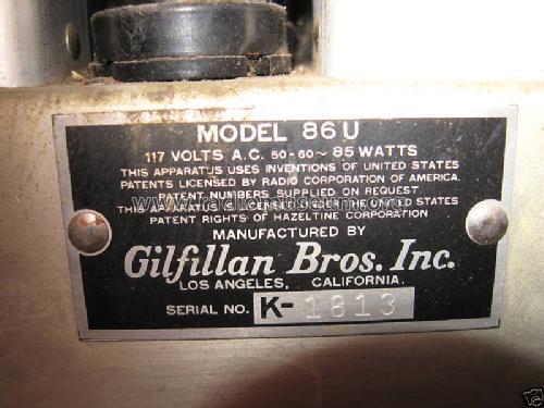 Over Seas 86U; Gilfillan Bros.Inc.; (ID = 630251) Radio