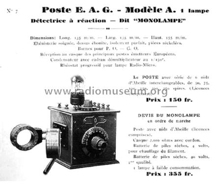 Modèle A 'Monolampe' ; Ginouvès, Éts. (ID = 1875137) Radio