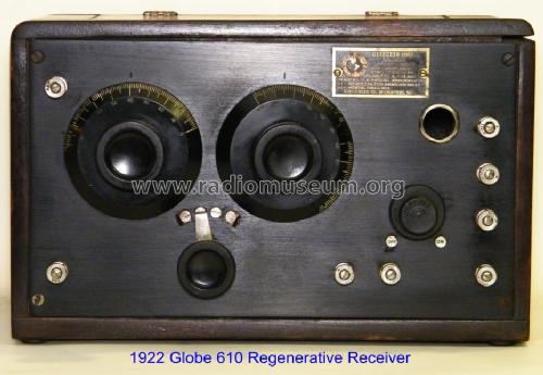 1 Tube Regenerative Tuner-Detector No. 610; Globe Electric Co.; (ID = 1005966) Radio