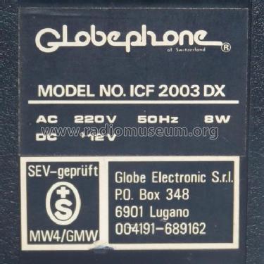 Globephone Space Commander ICF-2003DX ; Globe Electronic SrL (ID = 579788) Radio