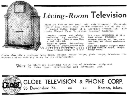 Television Set Midget Cabinet; Globe Television & (ID = 2078798) Television