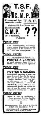 Radiojour recepteur à galène Montage Oudin; GMP G.M.P.; Paris (ID = 1888674) Detektor