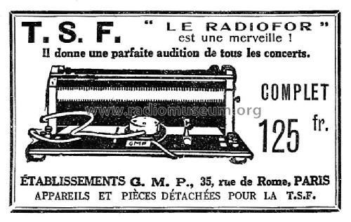 Radiofor ; GMP G.M.P.; Paris (ID = 1887892) Cristallo