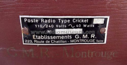 Cricket 74; GMR G.M.R., Georg, (ID = 2206363) Radio