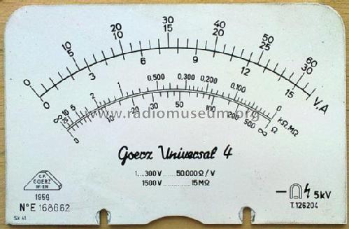 Multimeter Universal 4 T.126204; Goerz Electro Ges.m. (ID = 548641) Equipment