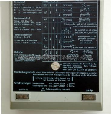 Unigor Vielfachmessinstrument A43P; Goerz Electro Ges.m. (ID = 1797000) Equipment