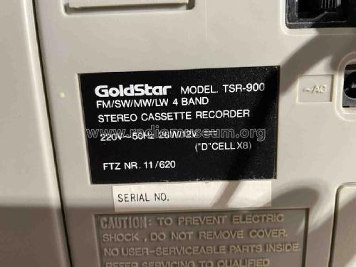 FM/SW/MW/LW 4 Band Stereo Cassette Recorder Music Box TSR-900; Gold Star Co., Ltd., (ID = 2985911) Radio